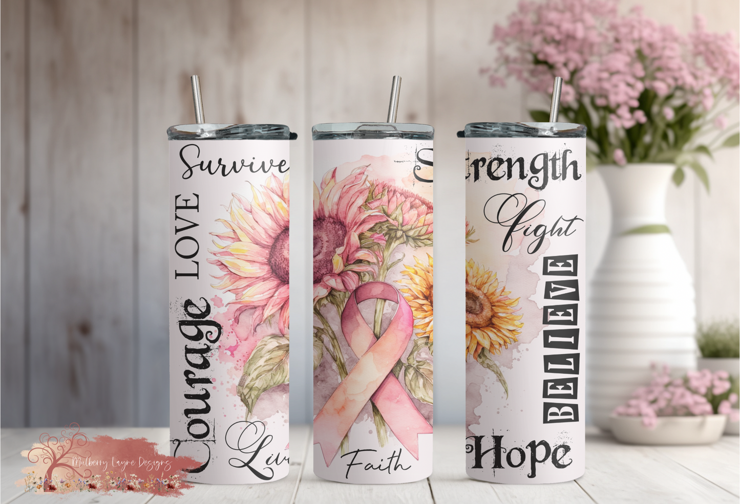 Breast Cancer Awareness Skinny Tumbler