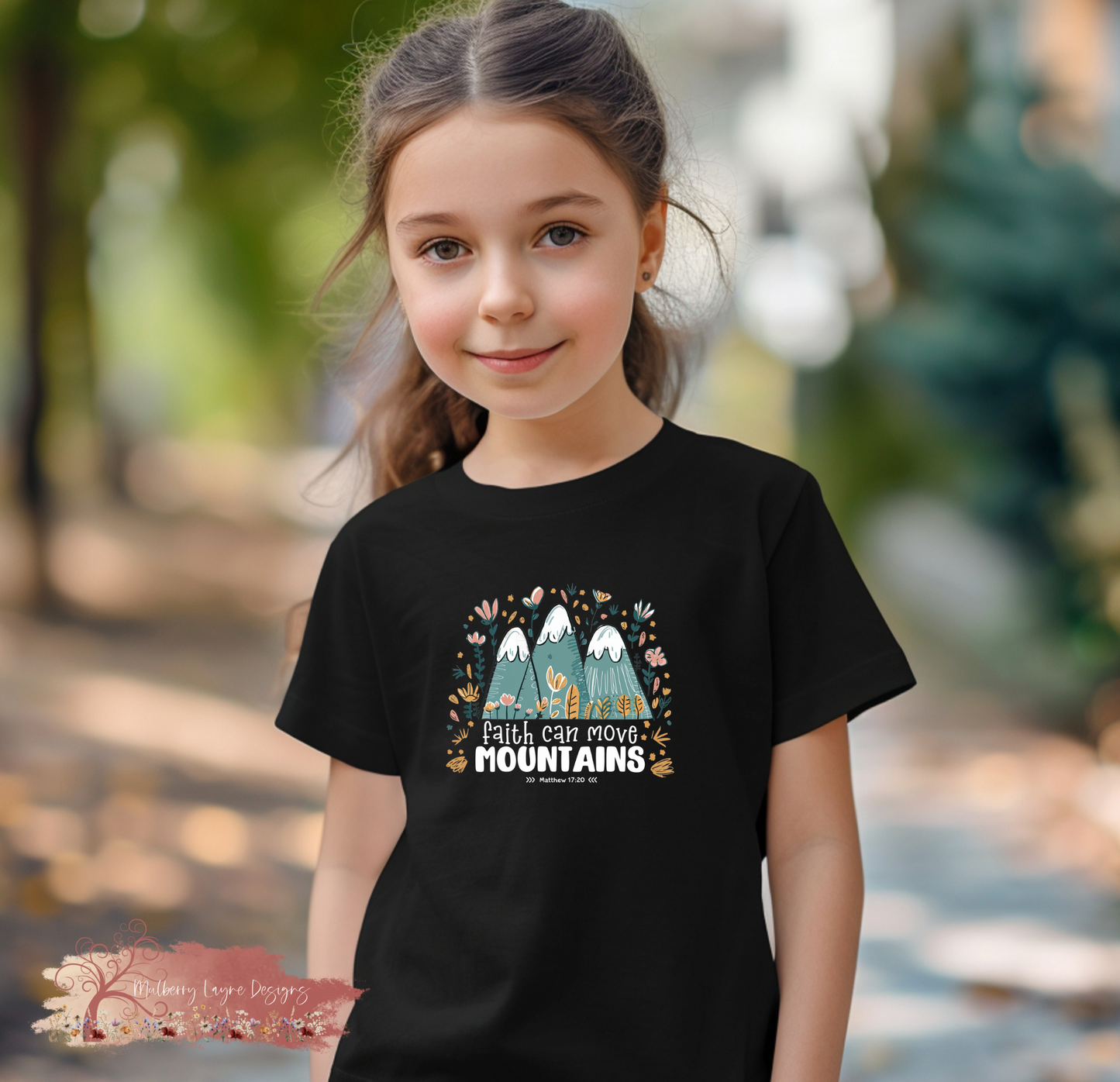 Faith Can Move Mountains Youth Girls Tee