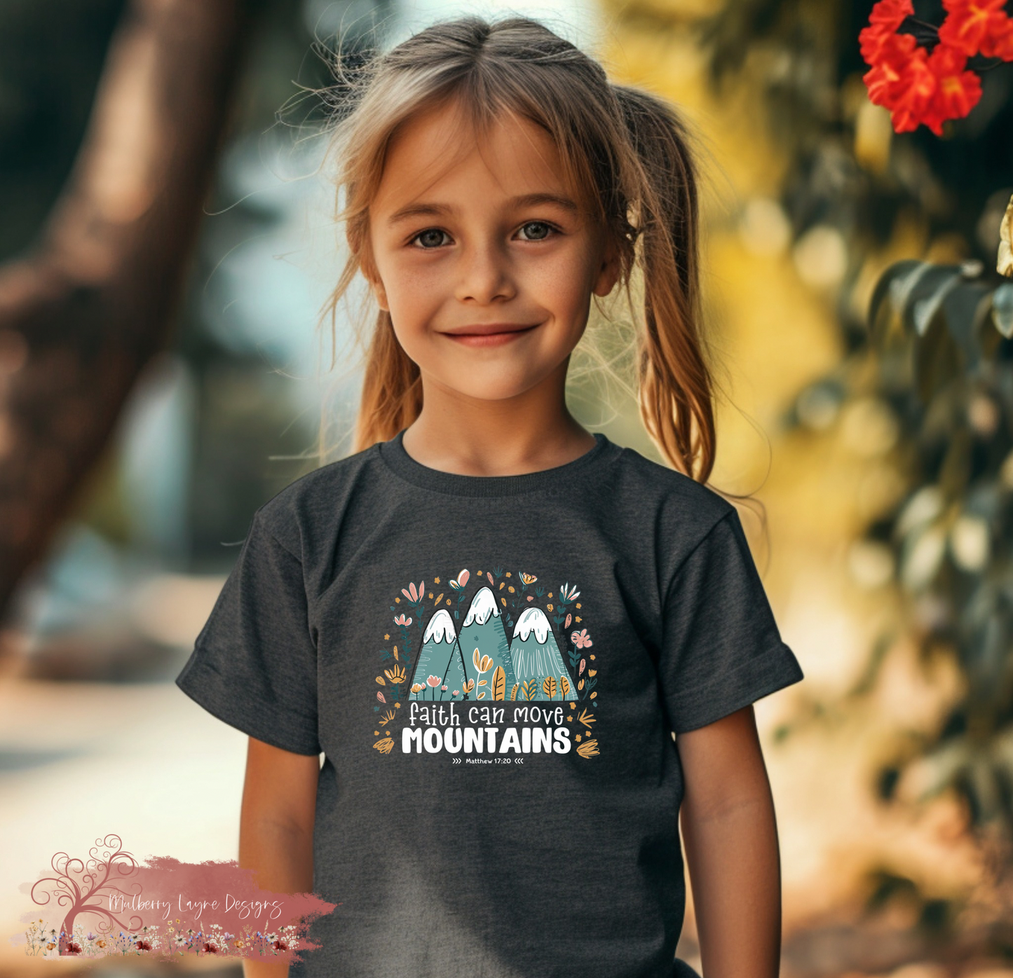 Faith Can Move Mountains Youth Girls Tee