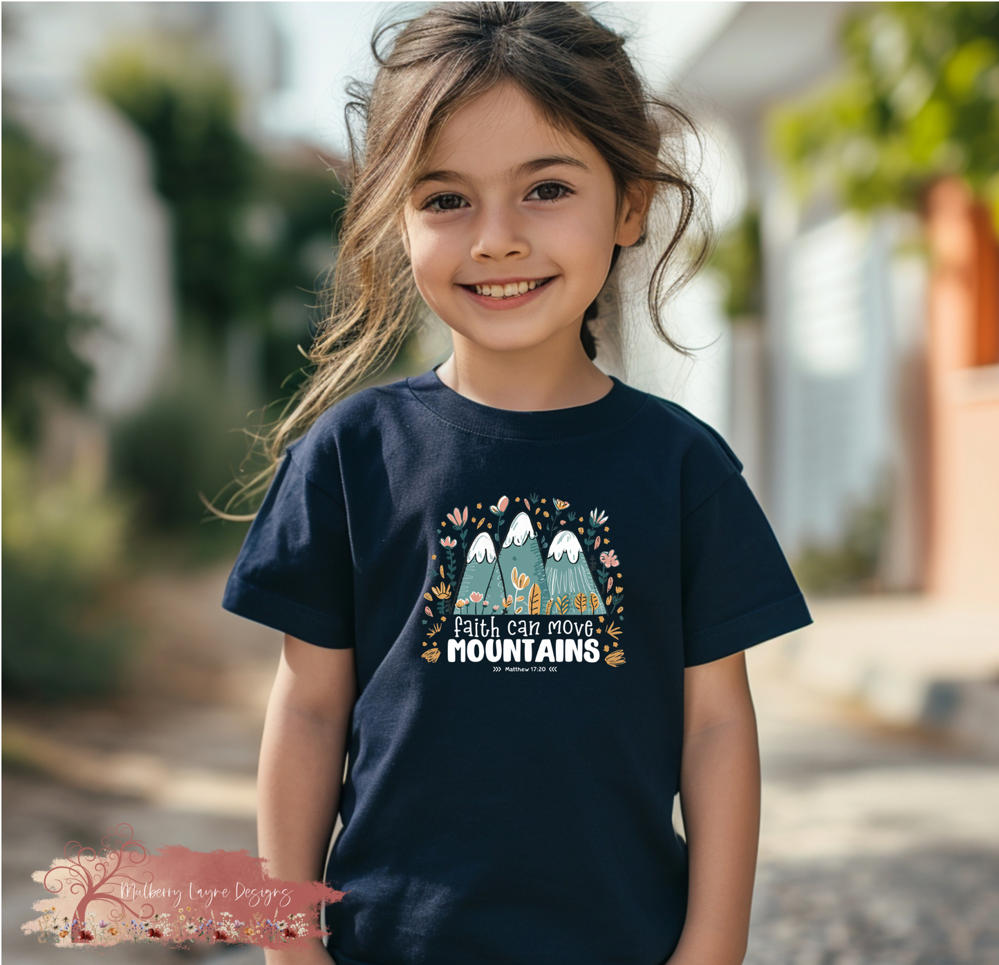 Faith Can Move Mountains Youth Girls Tee