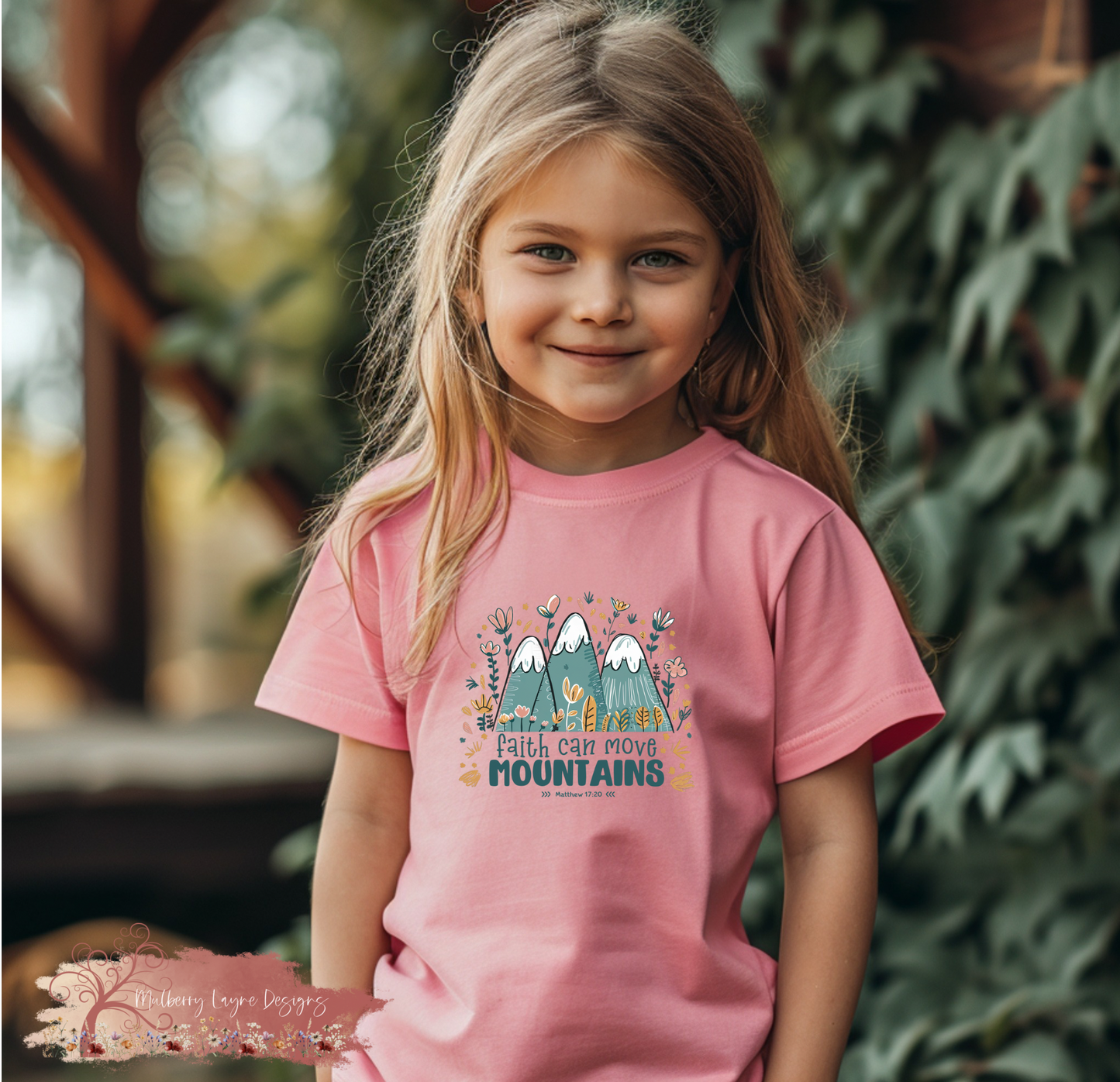 Faith Can Move Mountains Youth Girls Tee