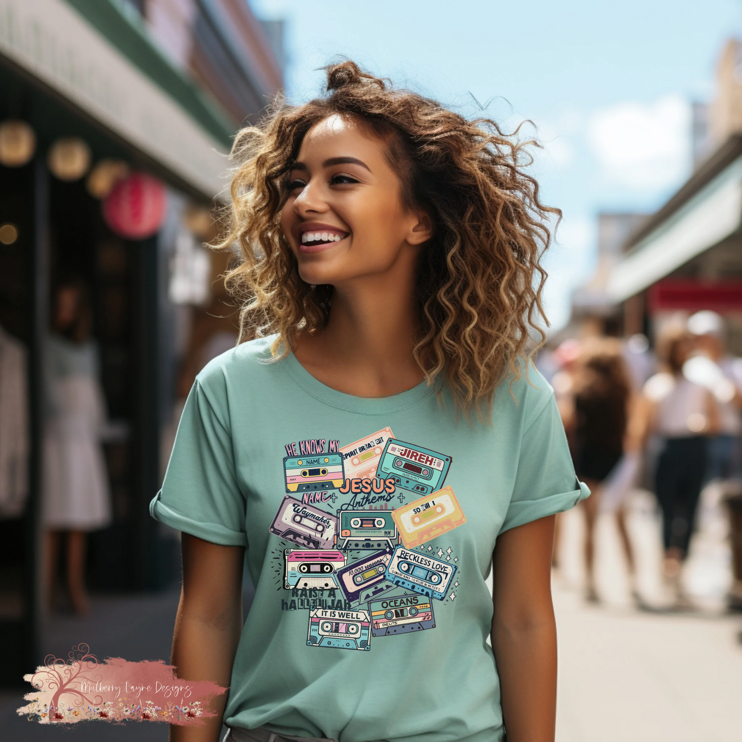 Jesus Anthems Cassette Tapes Retro Tee