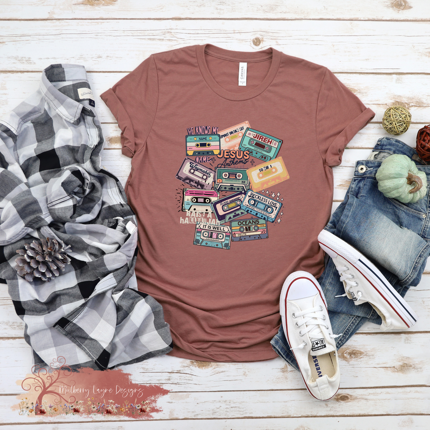 Jesus Anthems Cassette Tapes Retro Tee