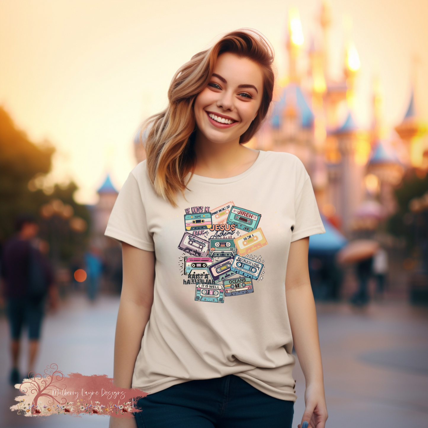 Jesus Anthems Cassette Tapes Retro Tee