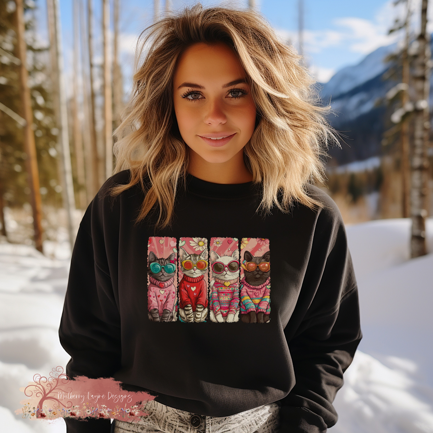 Cute Valentine Cats Sweatshirt