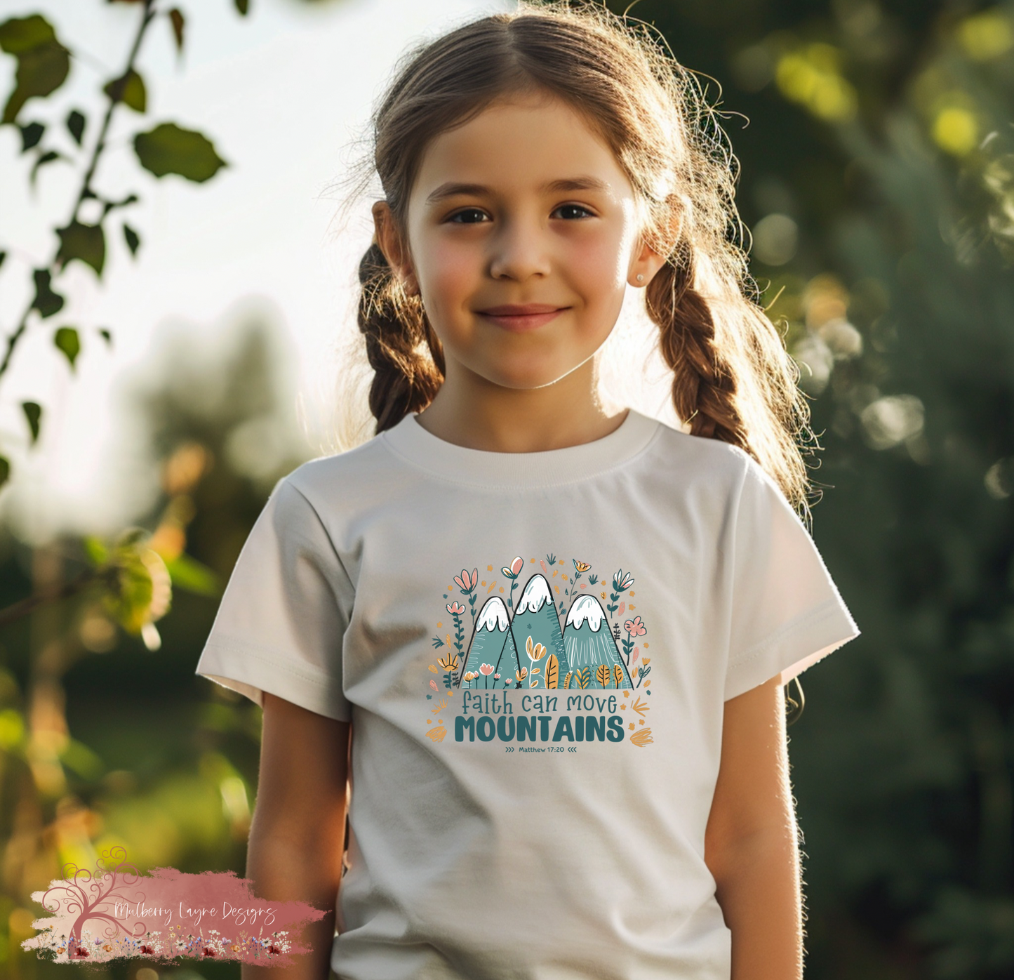 Faith Can Move Mountains Youth Girls Tee