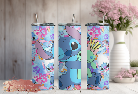 Blue Alien Skinny Tumbler