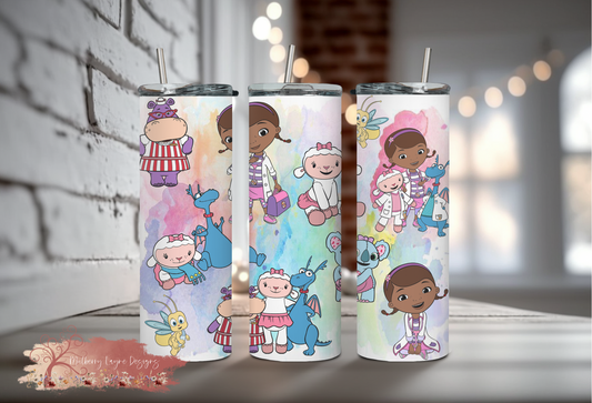 Cartoon Kid Doctor Skinny Tumbler