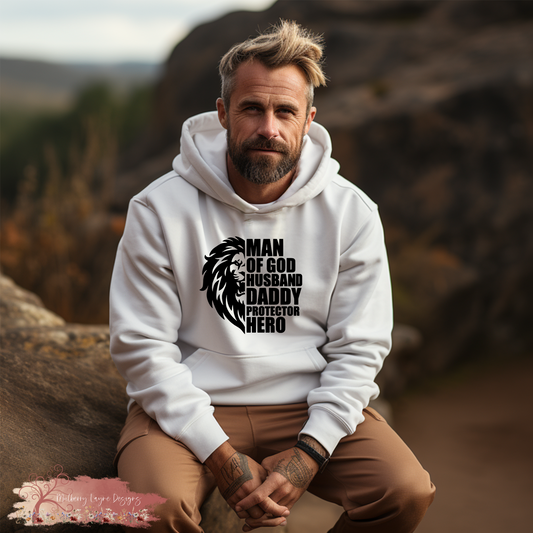 Man Of God Husband Daddy Protector Hero Hoodie | Christian Hoodie