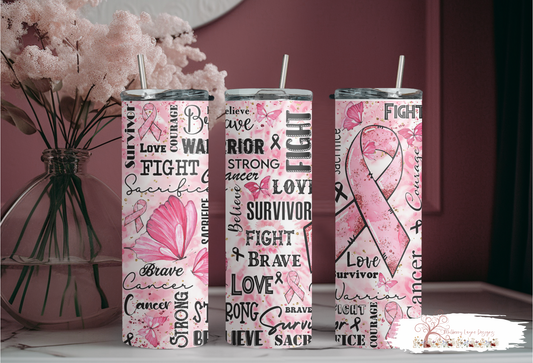 Breast Cancer Awareness Skinny Tumbler