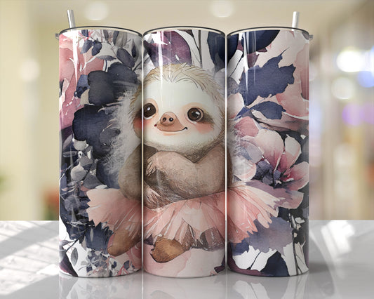 Sloth In A Tutu Skinny Tumbler