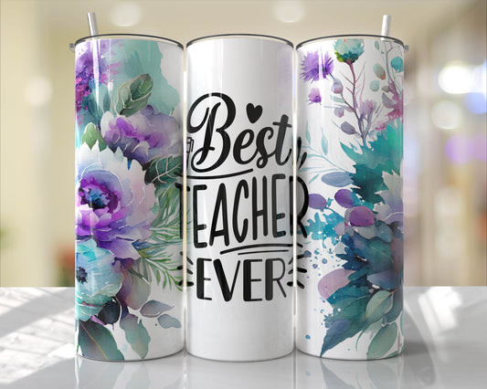 Best Teacher Ever Skinny Tumbler