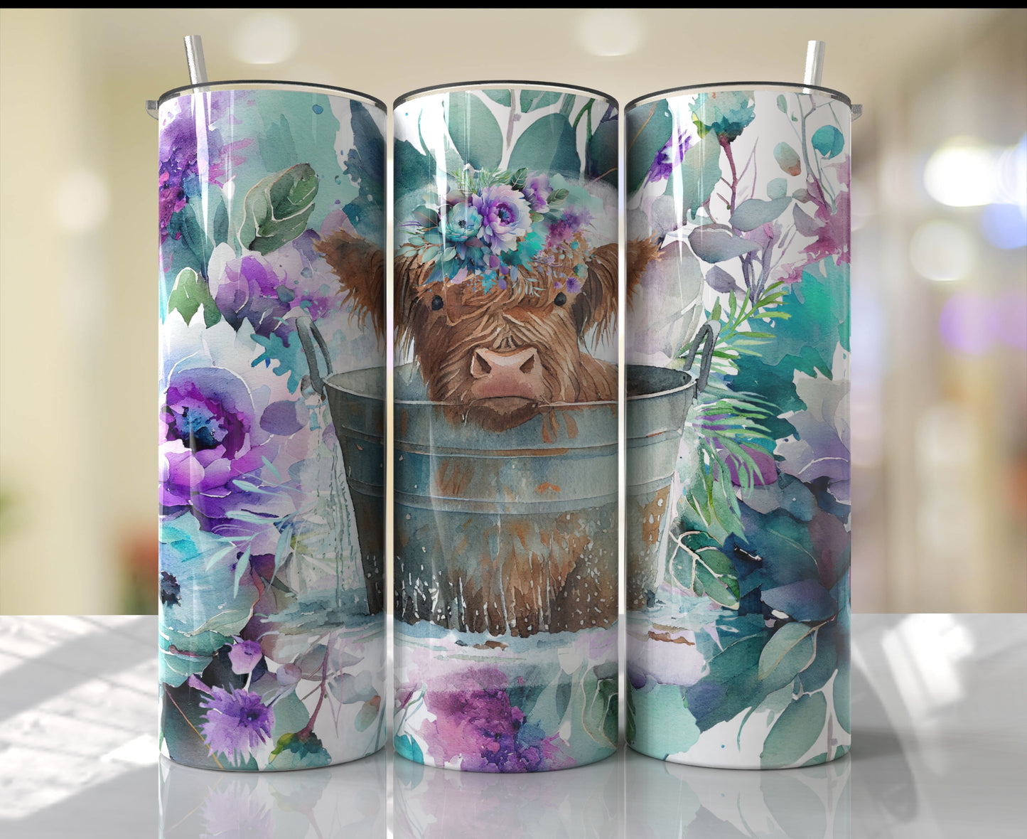 Cute Highland Cow Skinny Tumbler