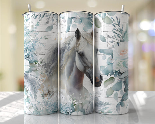 White Horse Skinny Tumbler