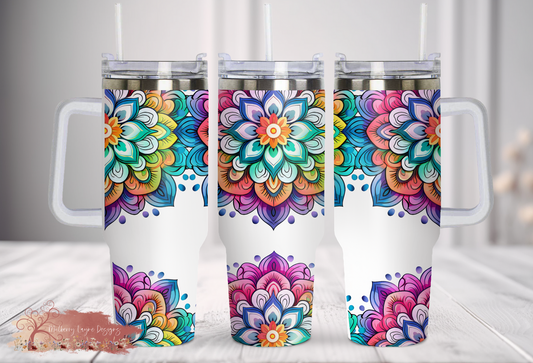 Bright Mandala Floral 40oz Tumbler