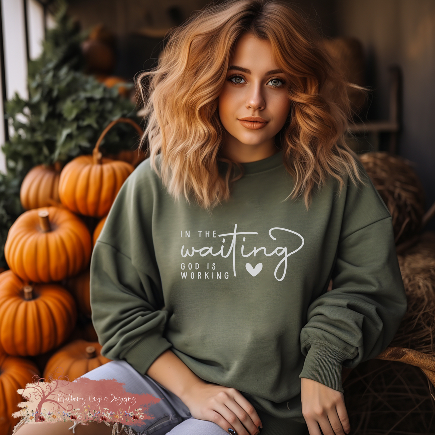 In The Waiting God Is Working |  Christian Sweatshirt