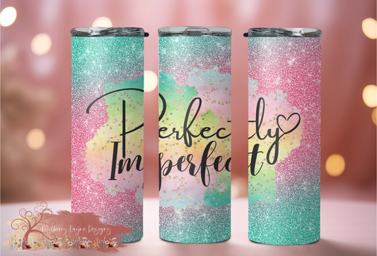 Perfectly Imperfect Faux Glitter Skinny Tumbler