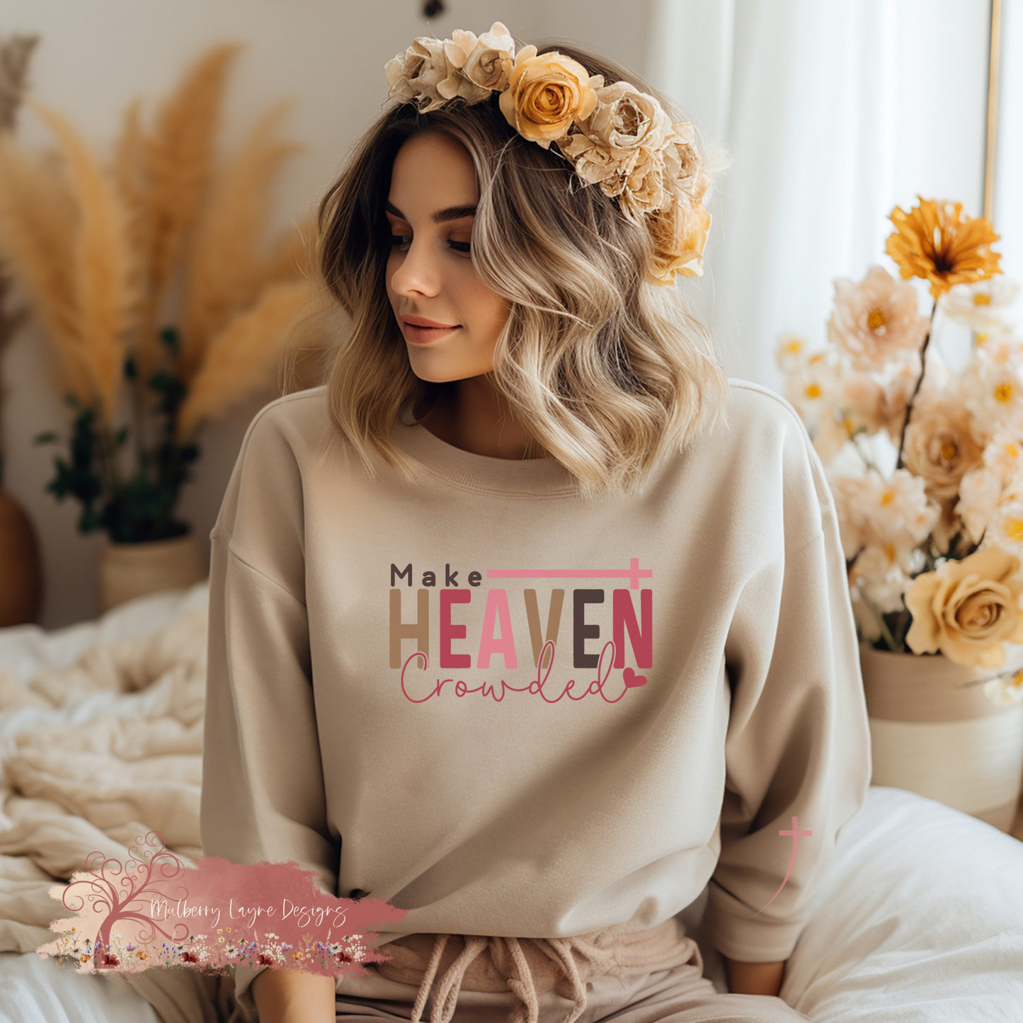 Make Heaven Crowded Sweatshirt With Sleeve Design