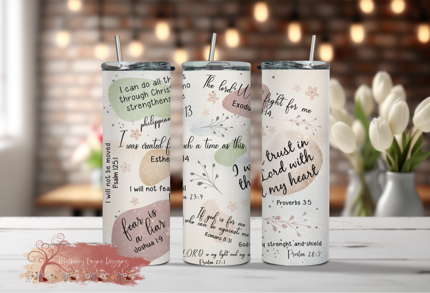 Bible Scriptures Skinny Tumbler