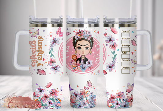 Cafecito Y Chisme Frida 40oz Tumbler