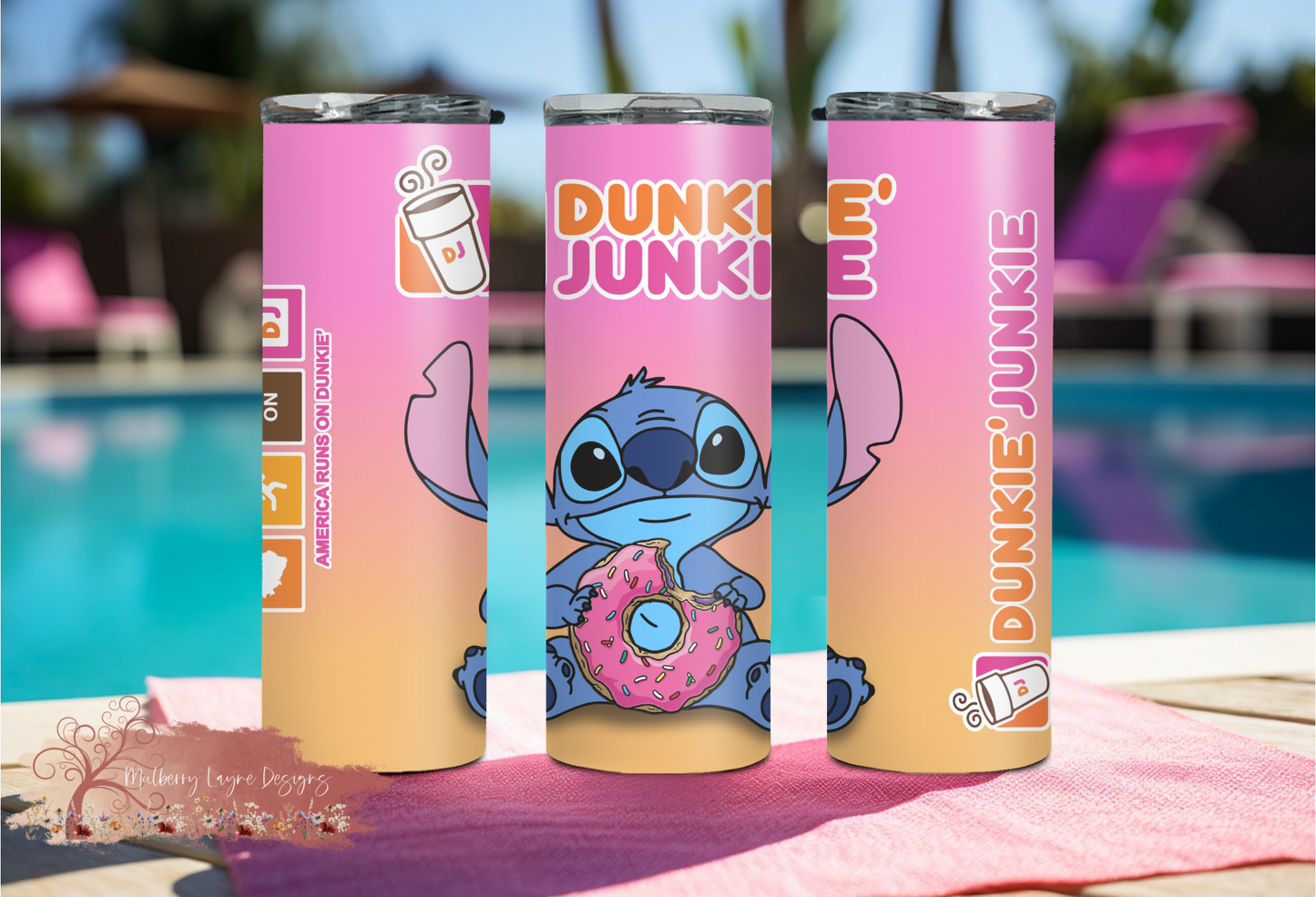 Blue Alien Dunkie Junkie Donut Skinny Tumbler