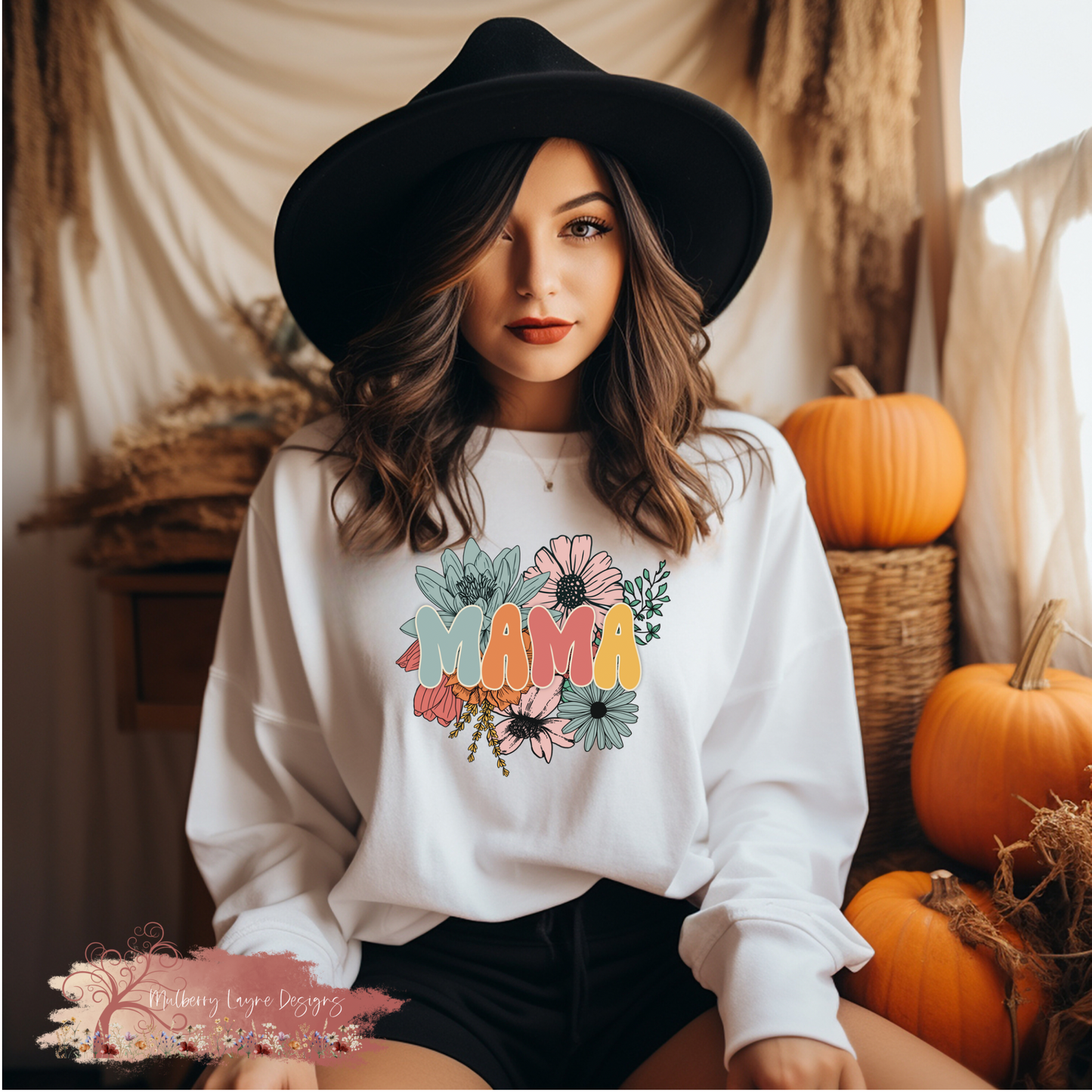 Boho Floral Mama Sweatshirt