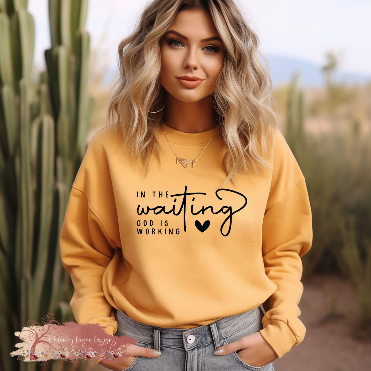 In The Waiting God Is Working |  Christian Sweatshirt