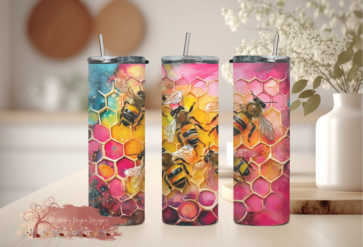 Honey Bees Skinny Tumbler