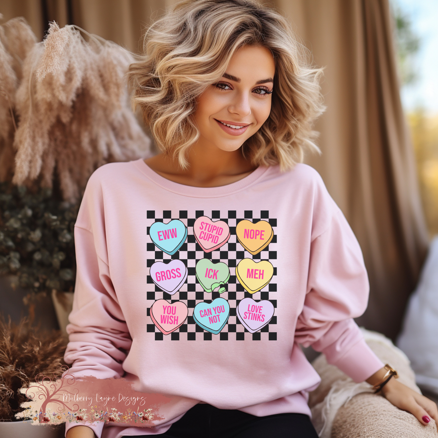 Anti Valentine’s Day Candy Hearts Sweatshirt