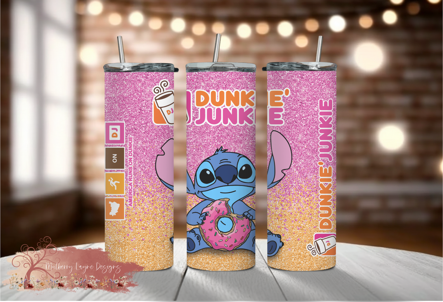 Blue Alien Dunkie Junkie Donut Skinny Tumbler