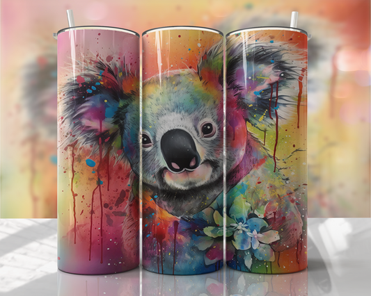 Neon Koala Skinny Tumbler