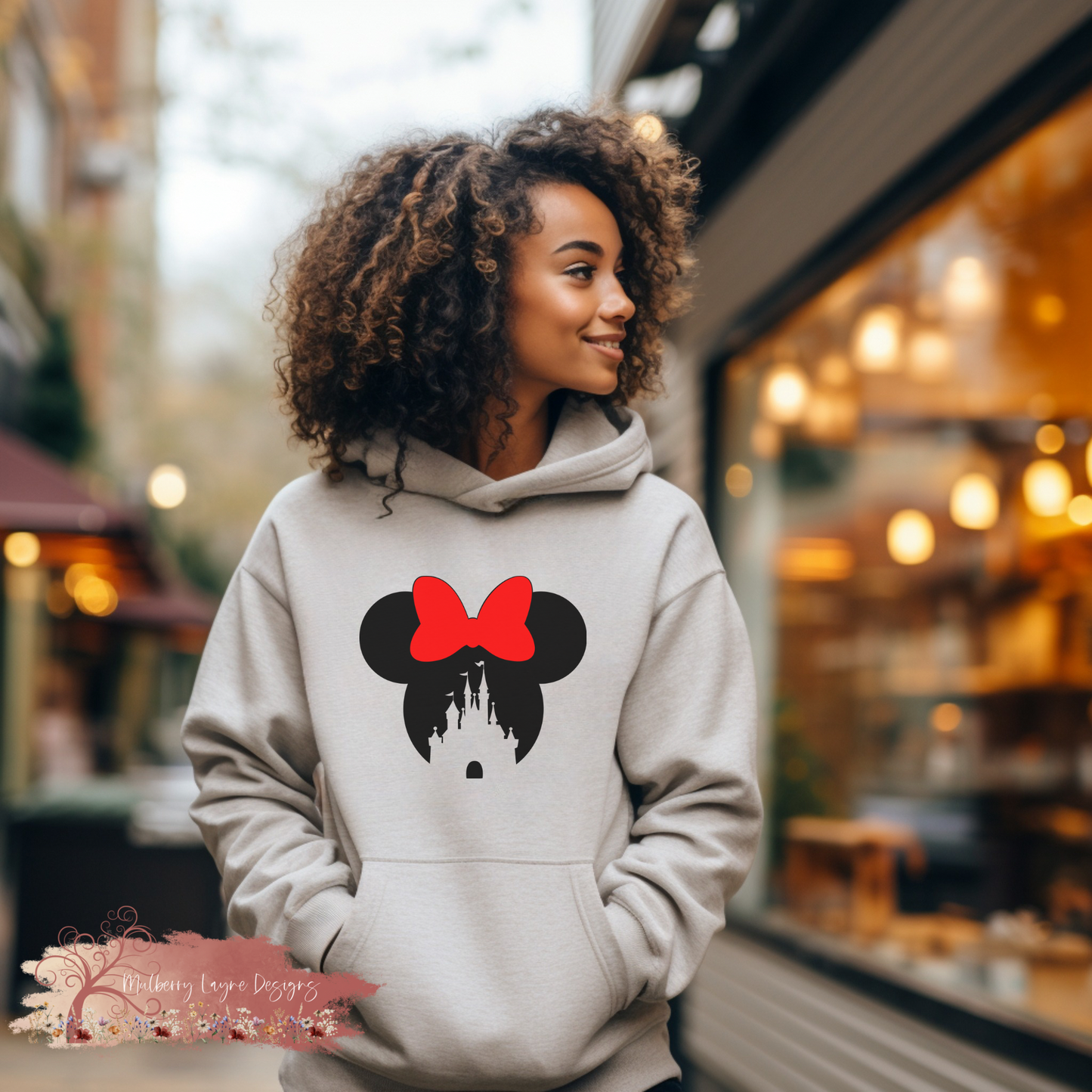 Girl Mouse And Castle With Bow Hoodie