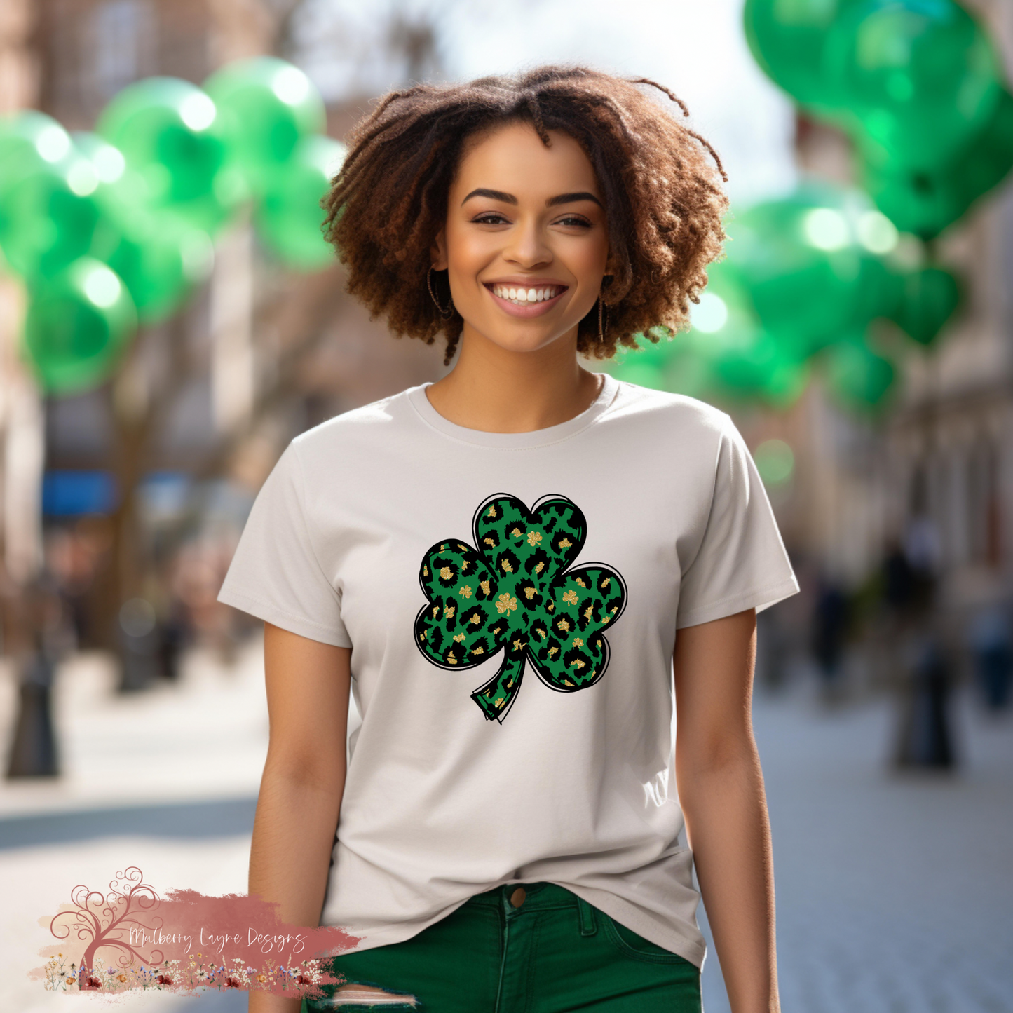 Cheetah & Faux Gold Shamrock Shirt