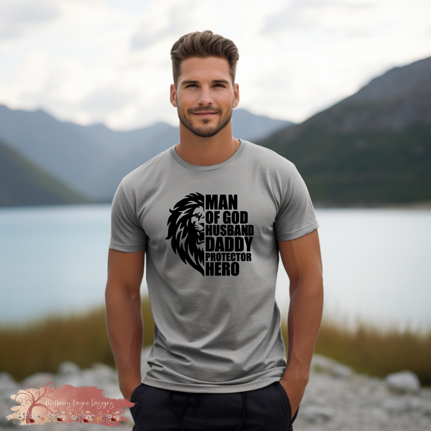 Man Of God Husband Daddy Protector Hero Men’s T-Shirt