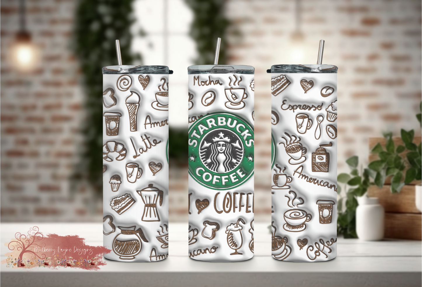 Coffee House 3D Illusion Skinny Tumbler