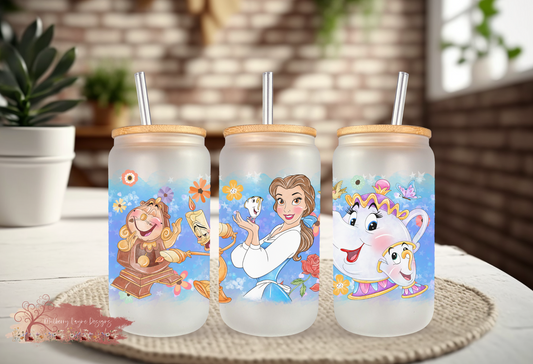 Princess And Beast Frosted Glass | Beast  Frosted Glass Can