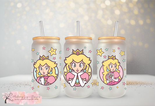 Video Game Princess Frosted Glass | Glass Can