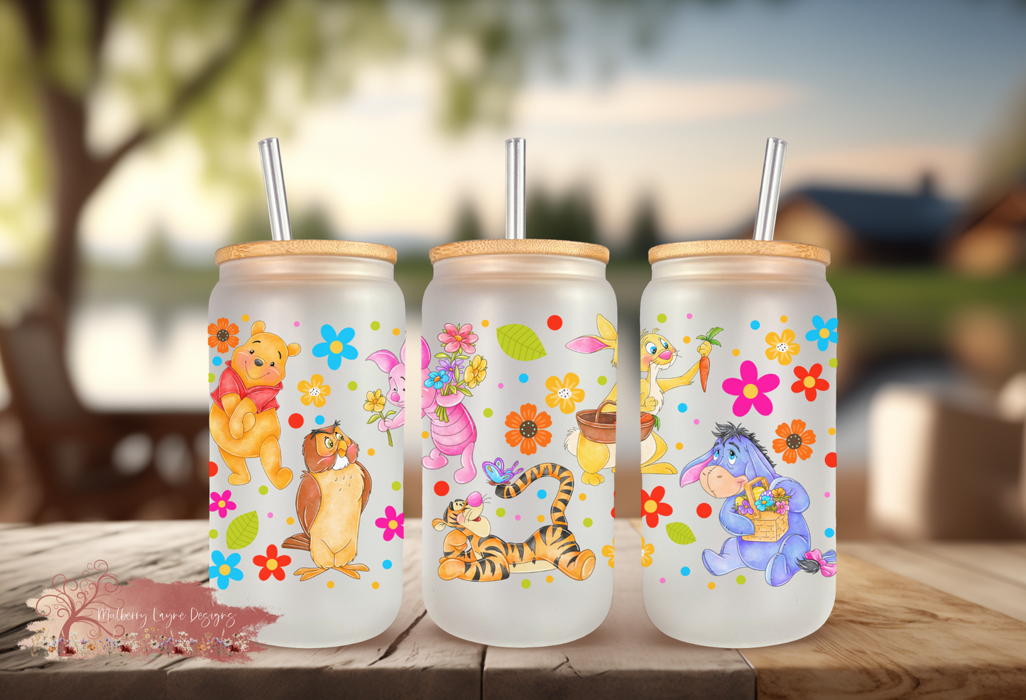 Nostalgic Honey Bear And Friends Frosted Glass | Glass Can