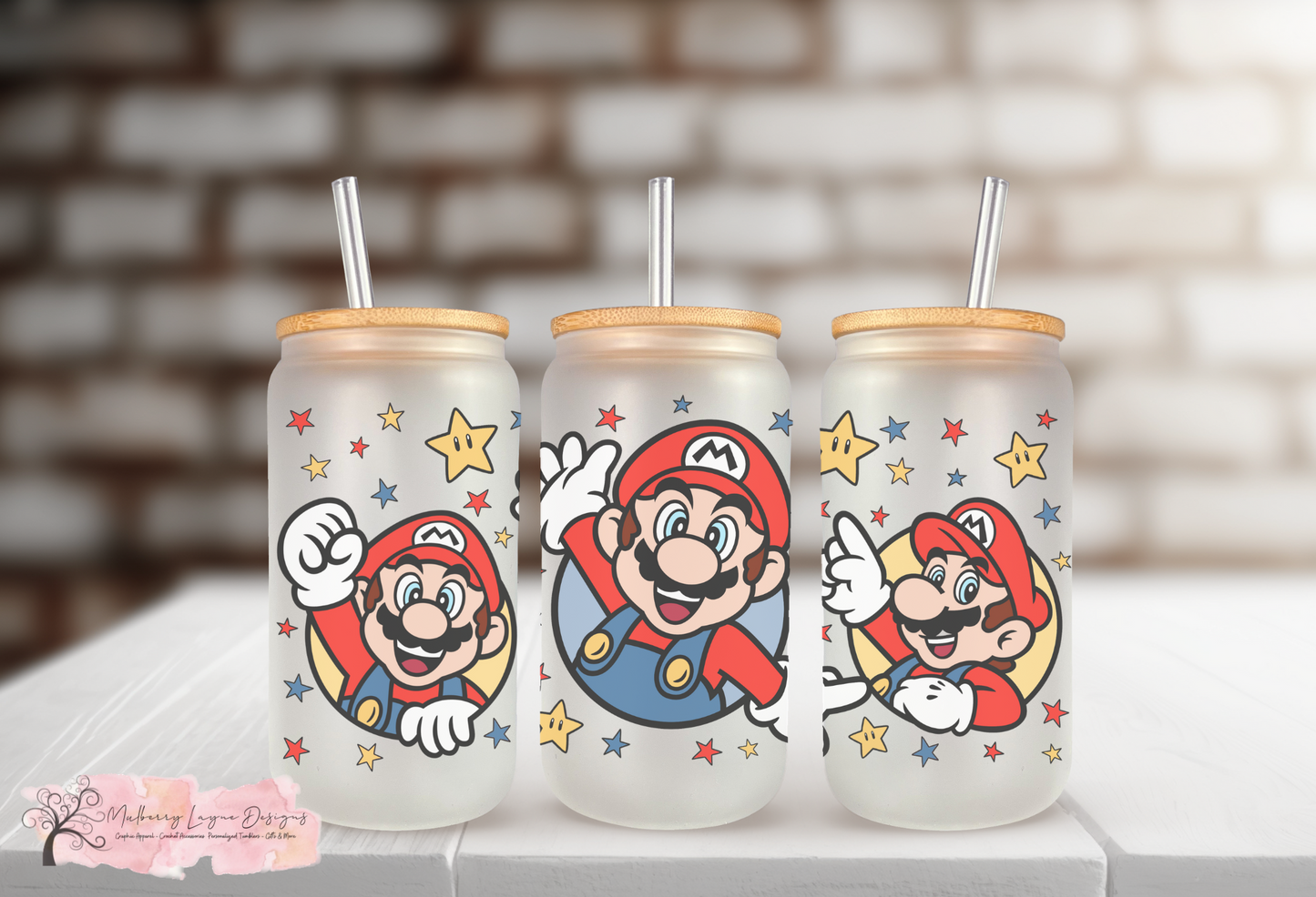 Video Game Character Frosted Glass | Glass Can