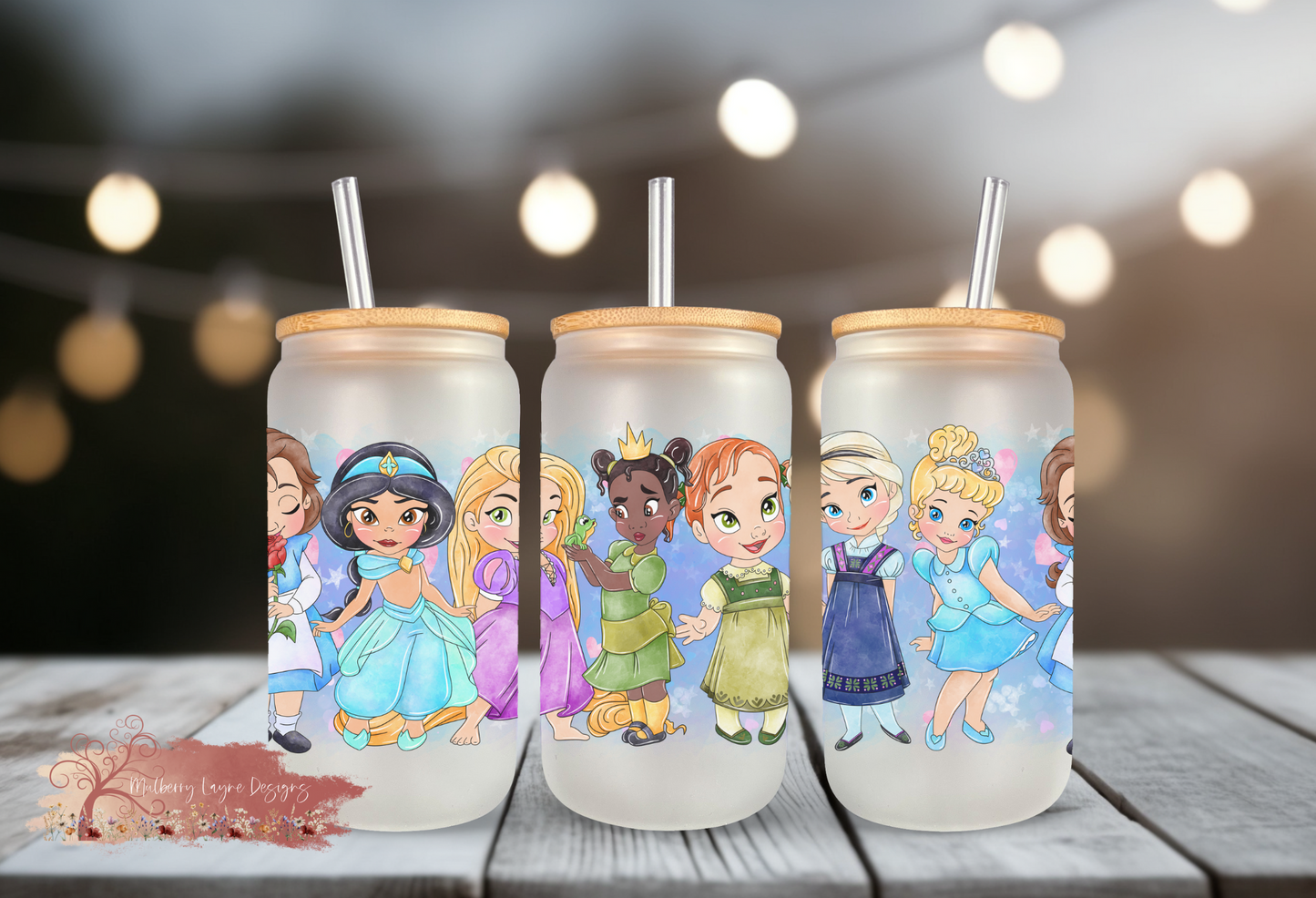 Toddler Princess Frosted Glass Can | Glass Can