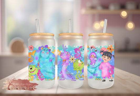 Monsters Frosted Glass | Glass Can