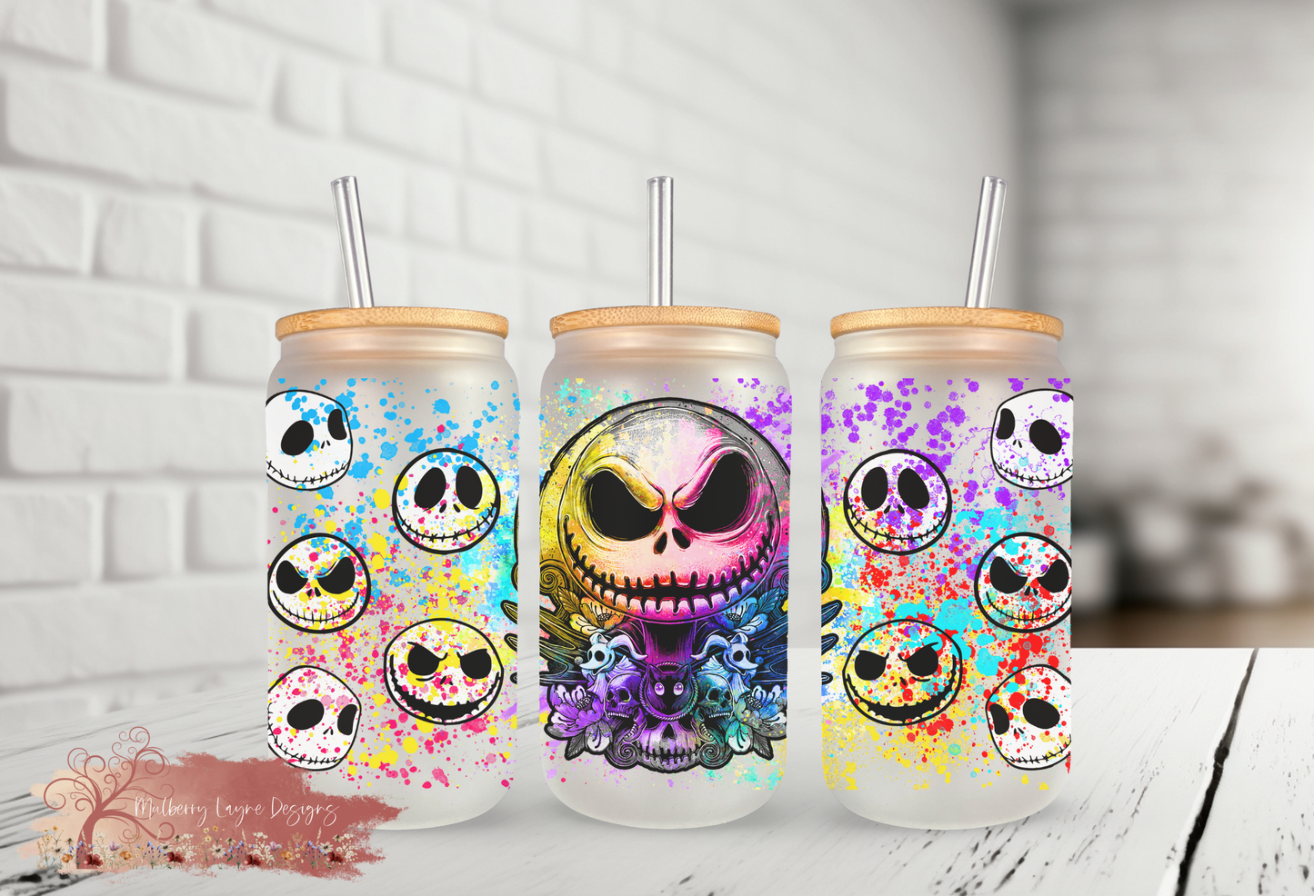 Nightmare Jack Frosted Glass | Glass Can