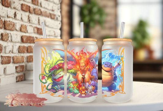 Anime Game Characters Frosted Glass | Glass Can