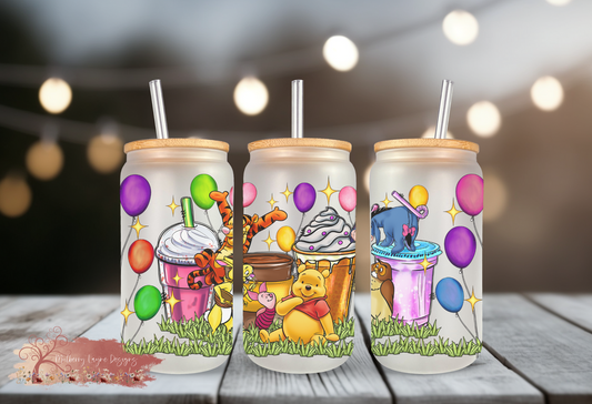 Nostalgic Honey Bear and Friends Party Frosted Glass | Glass Can