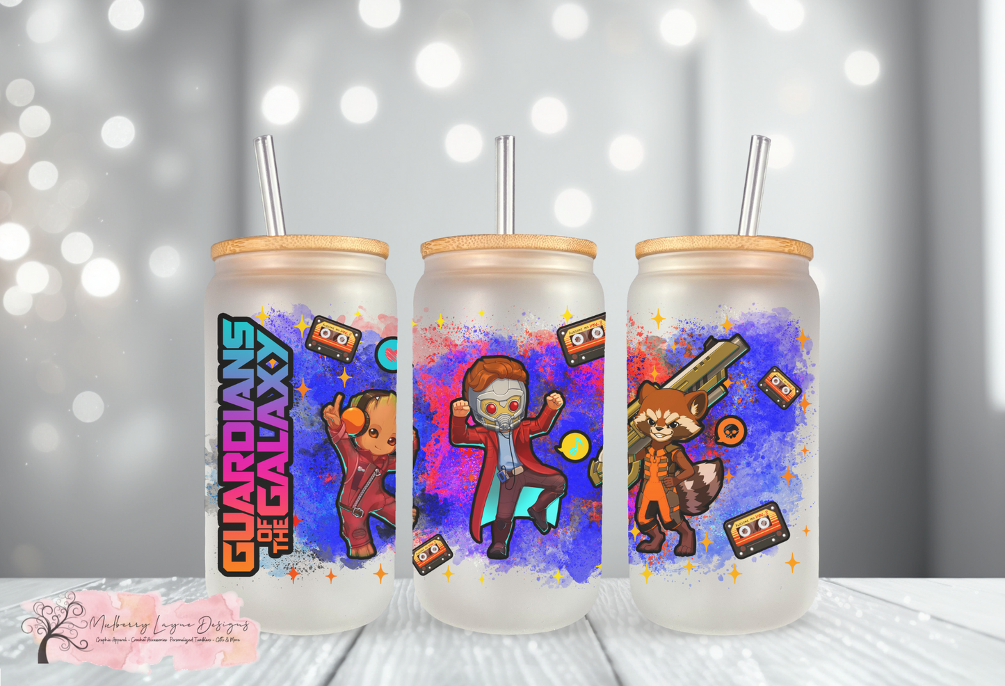 Galaxy Super Heroes Frosted Glass | Glass Can