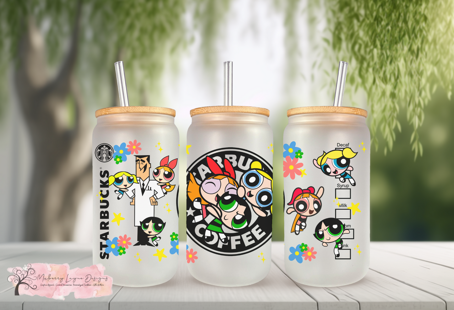 Girl Super Heroes Frosted Glass Can