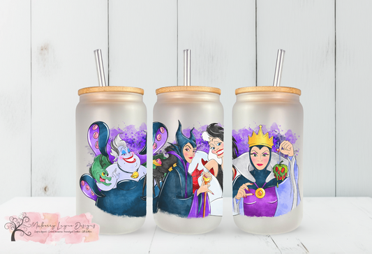 Princess Villains Frosted Glass Can