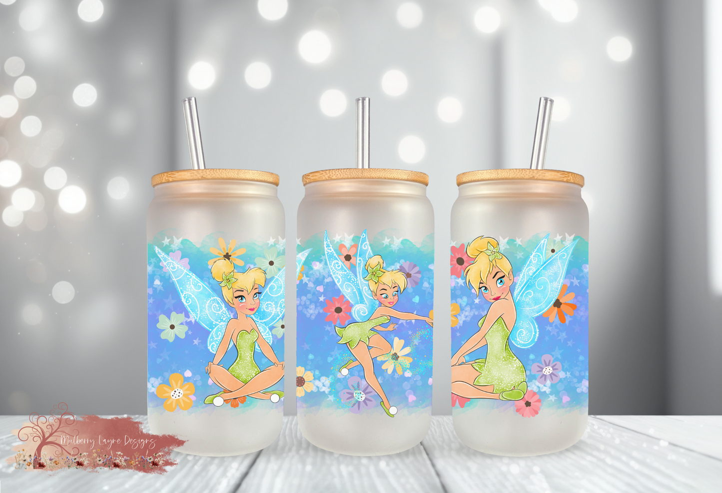 Forest  Princess Frosted Glass Can