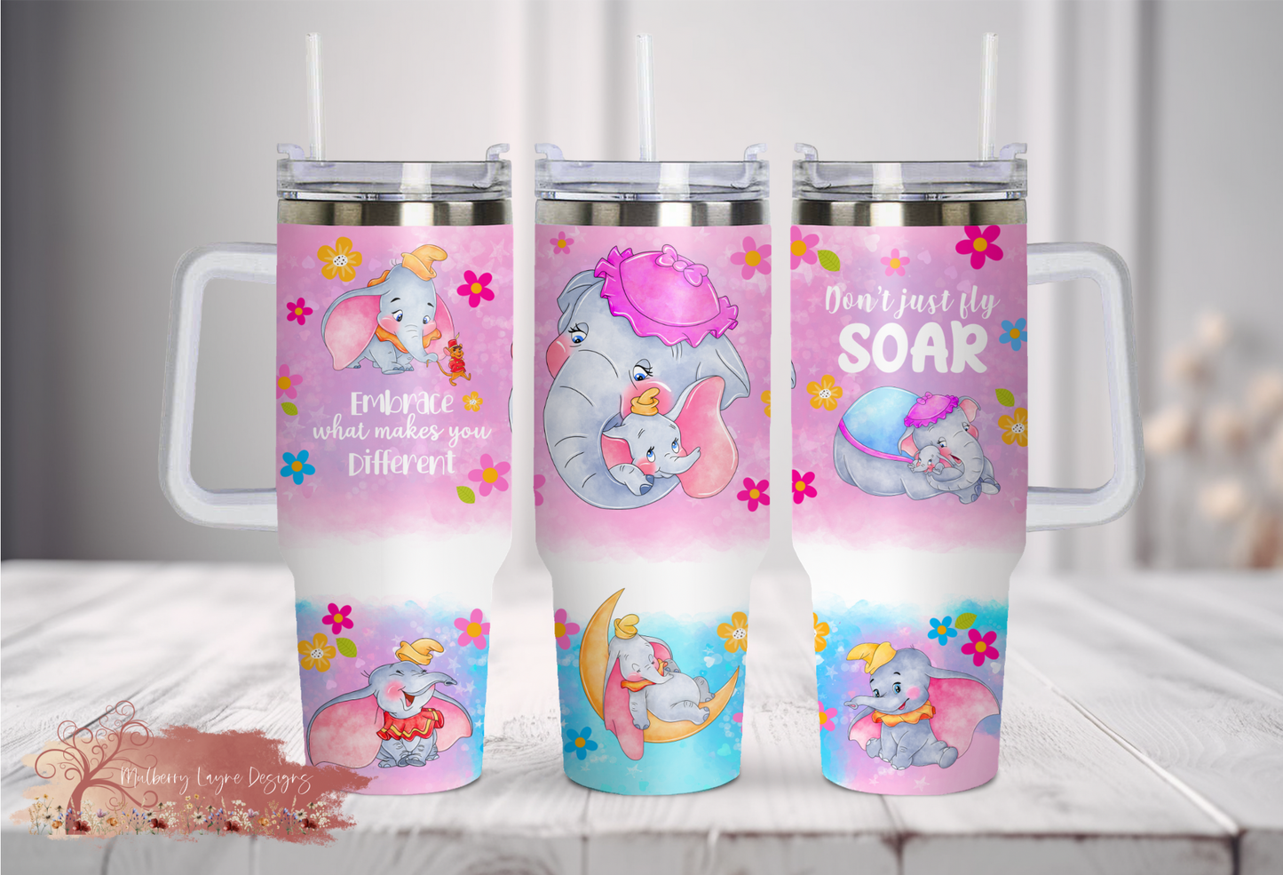 Flying Elephant 40oz Tumbler