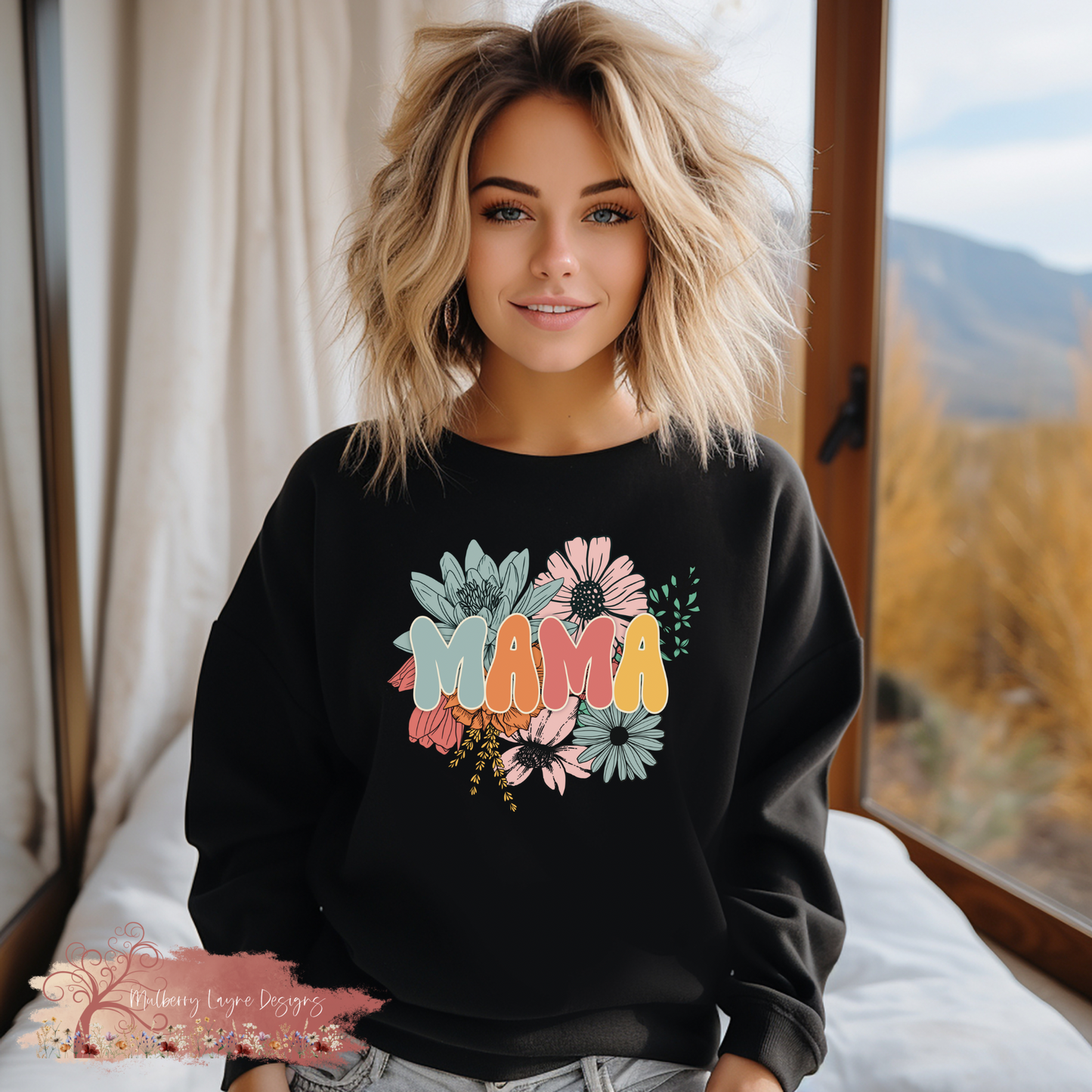 Boho Floral Mama Sweatshirt